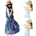  Wide Brim Summer Beach Sun Hat Straw Floppy Elegant Boho Panama Fedora Cap  eb-92439542
